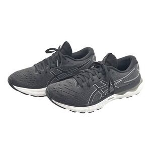 ASICS Gel Nimbus 24 Mens Running Shoes Size 10 Black Gray Cushioned